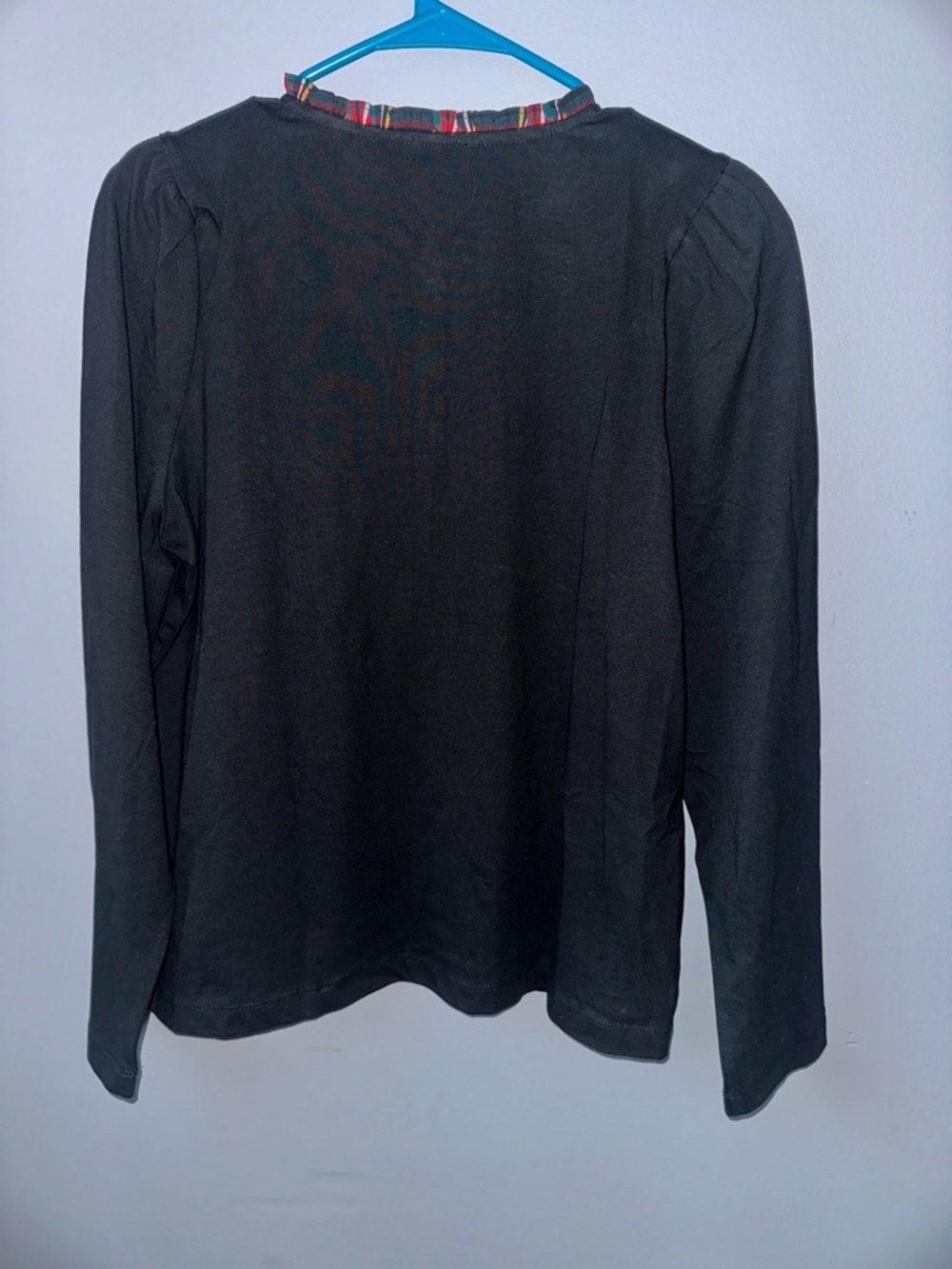 J. Crew NWT‎ Black Long-Sleeve tartan and jewels Henley women’s medium - Picture 12 of 12